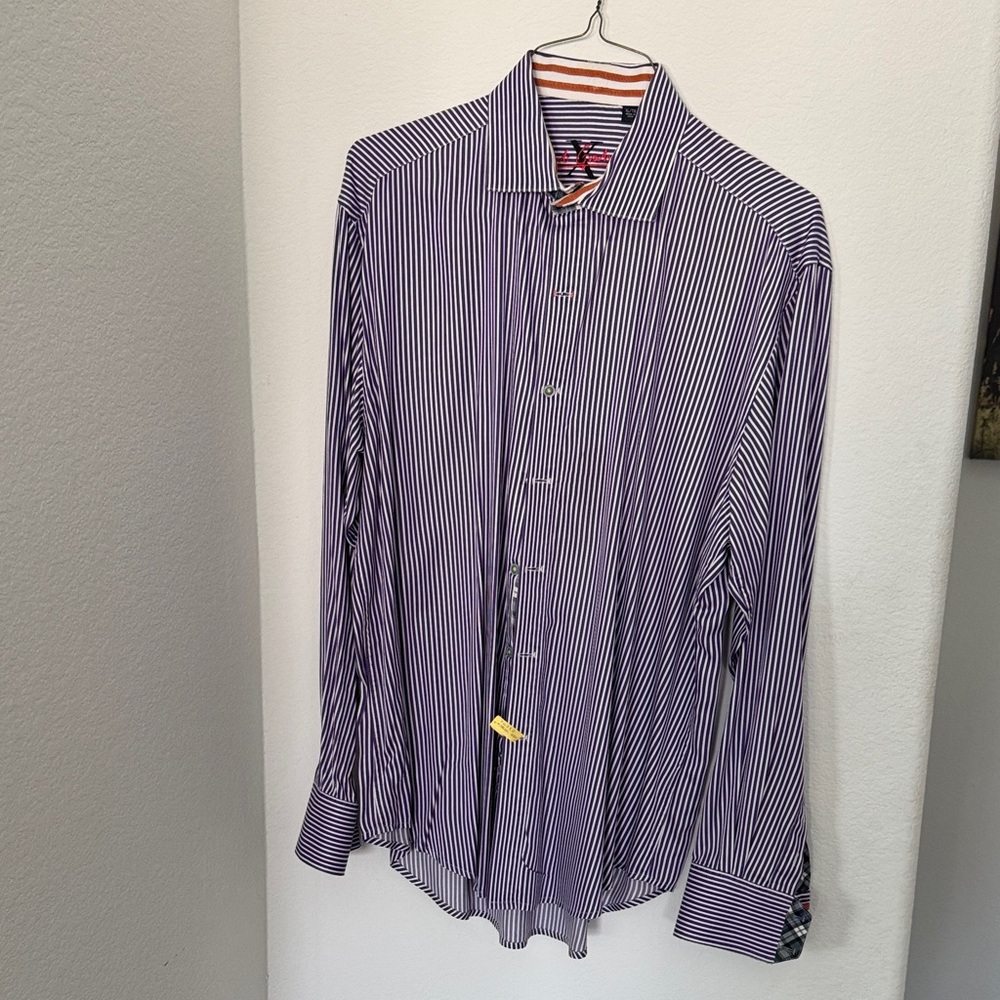 Robert Graham Purple Striped Dress Shirt